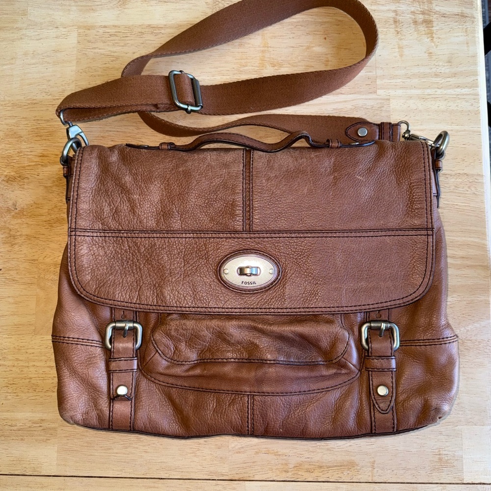 Fossil Brown Leather Bag